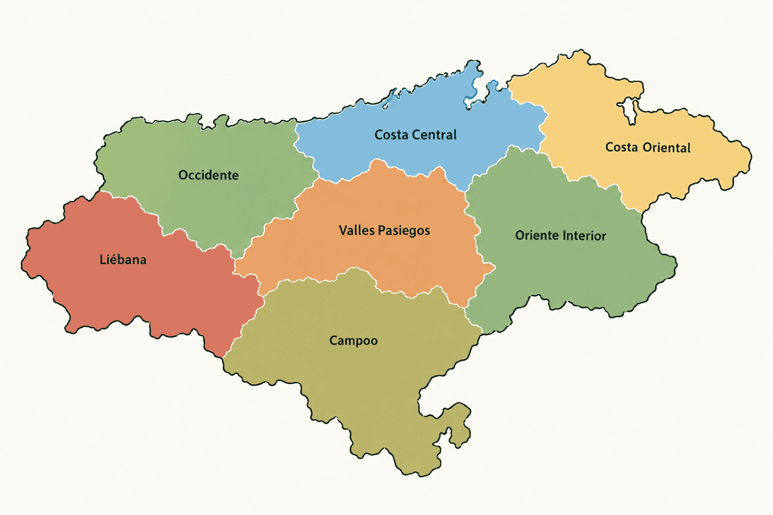 Mapa de Cantabria con la ubicación de las ganaderías del directorio